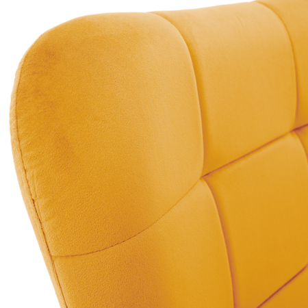 Fotoliu cu suport pentru picioare, galben ţesătură Velvet/negru, HABEN [8]