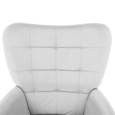 Fotoliu cu suport pentru picioare, gri deschis ţesătură Velvet/negru, HABEN [13]