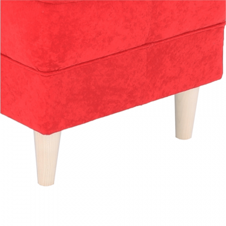 Fotolii balansoar/relaxante - Fotoliu cu taburet, material roşu, ASTRID
