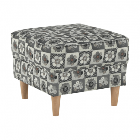 Fotoliu cu taburet, material textil în stilul patchwork N1, ASTRID [1]