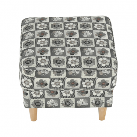 Fotoliu cu taburet, material textil în stilul patchwork N1, ASTRID [11]