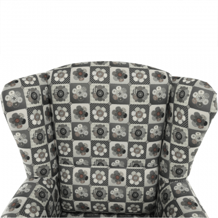 Fotoliu cu taburet, material textil în stilul patchwork N1, ASTRID [4]