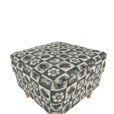 Fotolii balansoar/relaxante - Fotoliu cu taburet, material textil în stilul patchwork N1, ASTRID