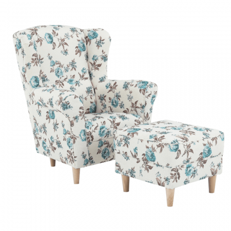 Fotolii balansoar/relaxante - Fotoliu cu taburet, material textil rose 14, ASTRID