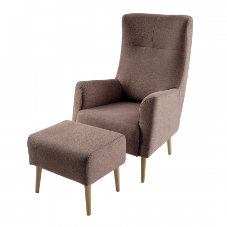 Fotoliu cu urechi, roz antic/ fag, SAMY [4]