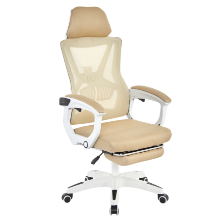 Fotoliu de birou, bej/alb, portanţă 150 kg, MALVIN [2]