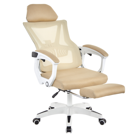 Fotoliu de birou, bej/alb, portanţă 150 kg, MALVIN [9]