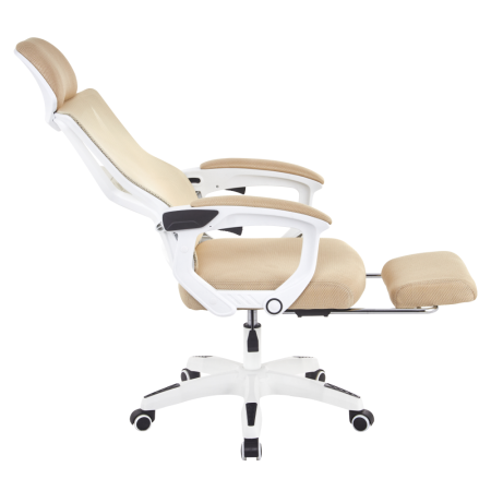 Fotoliu de birou, bej/alb, portanţă 150 kg, MALVIN [8]
