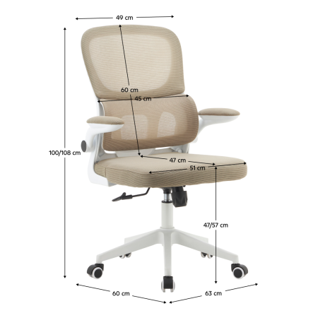 Fotoliu de birou, bej/alb, RAKIN [5]