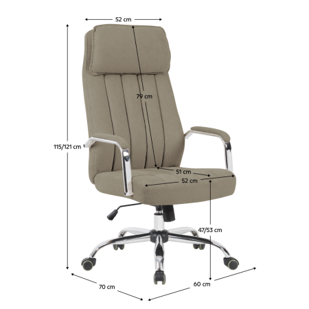 Fotoliu de birou, bej/crom, JODY [5]