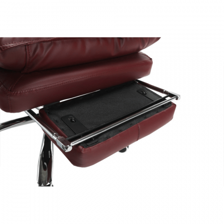 Fotoliu de birou cu suport pentru picioare, piele ecologică bordo, DRAKE [6]