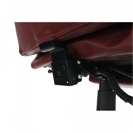 Fotoliu de birou cu suport pentru picioare, piele ecologică bordo, DRAKE [7]