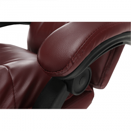 Fotoliu de birou cu suport pentru picioare, piele ecologică bordo, DRAKE [3]