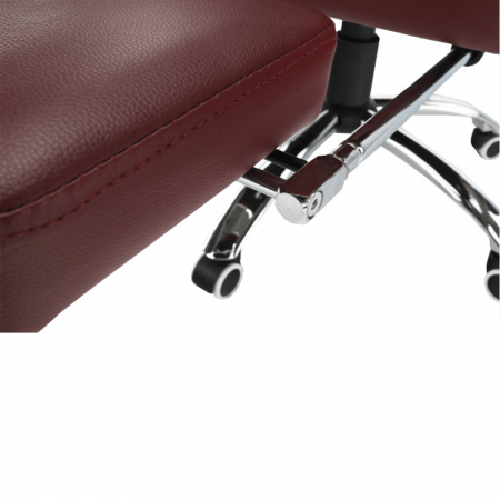 Fotoliu de birou cu suport pentru picioare, piele ecologică bordo, DRAKE [1]