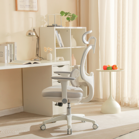 Fotoliu de birou, gri/alb, ABRAMO [13]