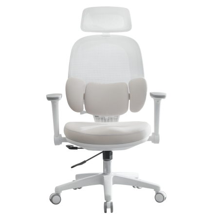 Fotoliu de birou, gri/alb, ABRAMO [1]