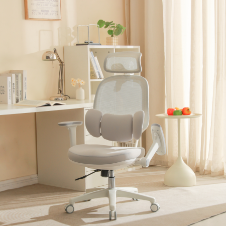 Fotoliu de birou, gri/alb, ABRAMO [10]