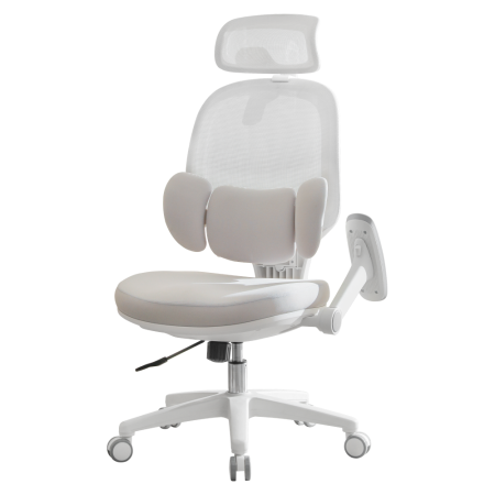 Fotoliu de birou, gri/alb, ABRAMO [5]