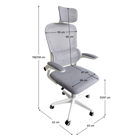 Fotoliu de birou, gri/alb, FERIS [2]