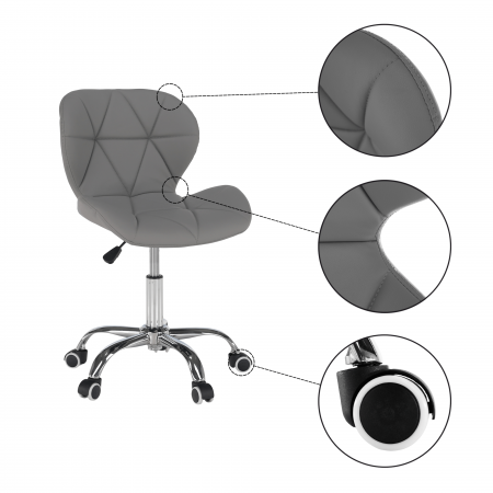 Fotoliu de birou, gri/crom, ARGUS NEW [2]