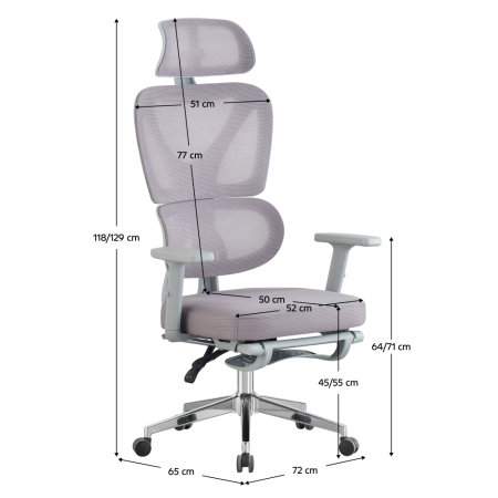 Fotoliu de birou, gri/crom, DEMOS [4]