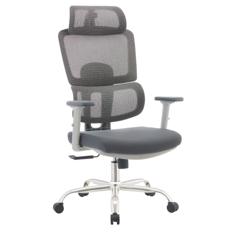 Fotoliu de birou, gri/crom, portanţă 150 kg, BYRON [3]