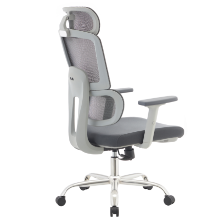 Fotoliu de birou, gri/crom, portanţă 150 kg, BYRON [5]