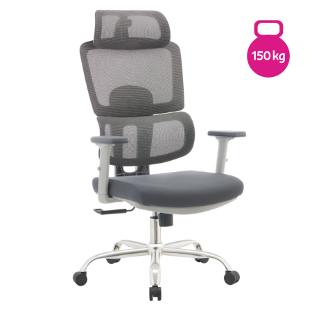 Toate Produsele - Fotoliu de birou, gri/crom, portanţă 150 kg, BYRON