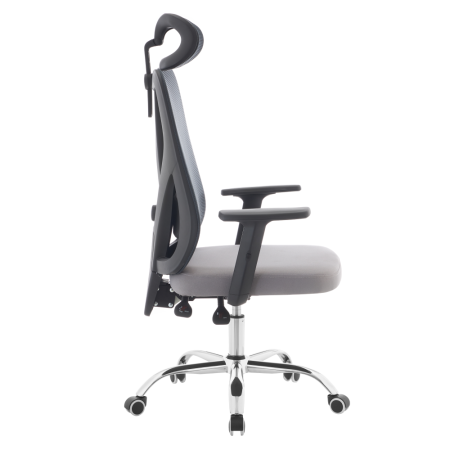 Fotoliu de birou, gri închis/gri deschis/crom, portanţă 150 kg, ADEMIR [3]