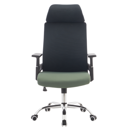 Fotoliu de birou, gri închis/verde/crom, portanţă 150 kg, HOLGER [2]