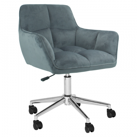 Mobilier Birou - Fotoliu de birou, material catifea gri/crom, HAGRID NEW