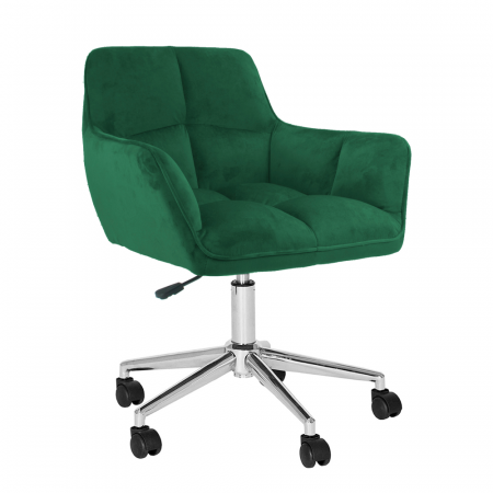 Mobilier Birou - Fotoliu de birou, material catifea smarald/crom, HAGRID NEW