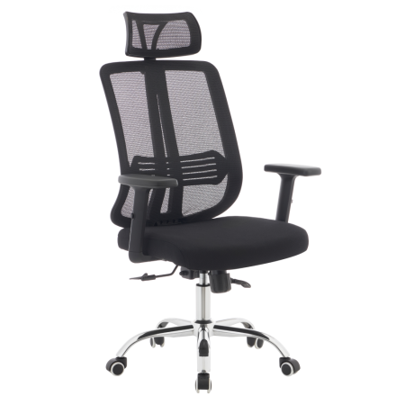 Fotoliu de birou, negru/crom, portanţă 150 kg, DUVAL [3]