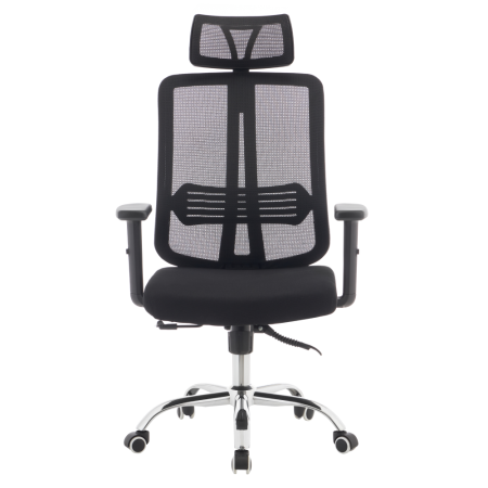 Fotoliu de birou, negru/crom, portanţă 150 kg, DUVAL [2]