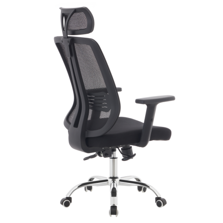 Fotoliu de birou, negru/crom, portanţă 150 kg, DUVAL [5]