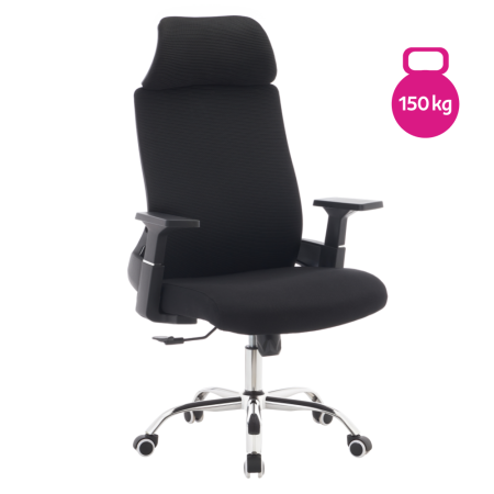 Toate Produsele - Fotoliu de birou, negru/crom, portanţă 150 kg, HOLGER