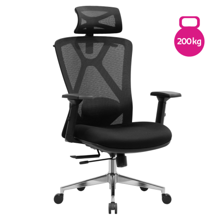 Mobilier Birou - Fotoliu de birou, negru/crom, portanţă 200 kg, BRANDI