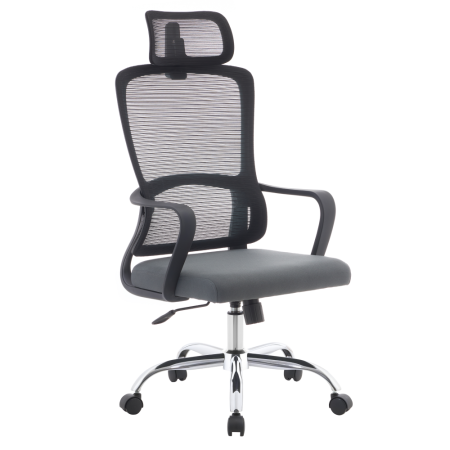 Fotoliu de birou, negru/gri/crom, portanţă 150 kg, RANDY [3]