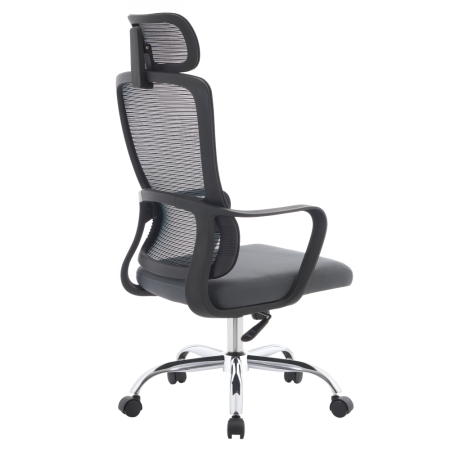 Fotoliu de birou, negru/gri/crom, portanţă 150 kg, RANDY [5]
