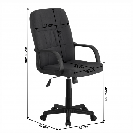 Fotoliu de birou, negru, KERET [5]