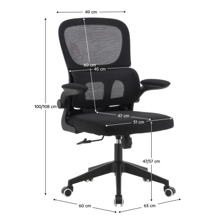 Fotoliu de birou, negru, RAKIN [5]