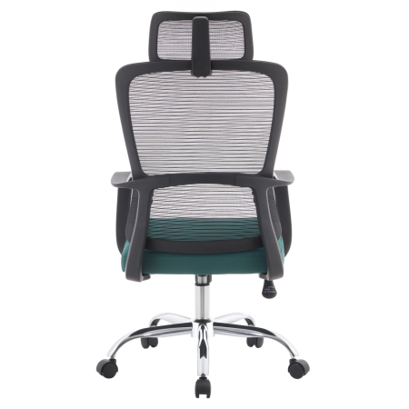 Fotoliu de birou, negru/verde/crom, portanţă 150 kg, RANDY [6]