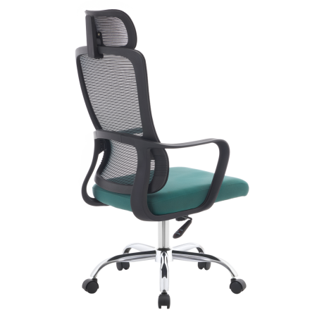 Fotoliu de birou, negru/verde/crom, portanţă 150 kg, RANDY [5]