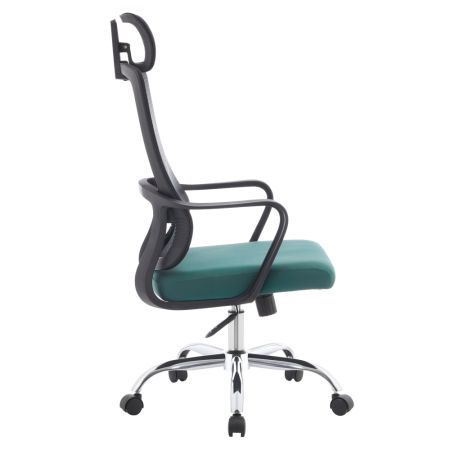Fotoliu de birou, negru/verde/crom, portanţă 150 kg, RANDY [4]