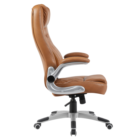 Fotoliu de birou, piele ecologică maro/argintiu, portanţă 150 kg, GREKO [4]