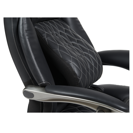 Fotoliu de birou, piele ecologică neagră/crom, portanţă 150 kg, URIEN [7]