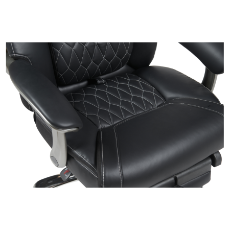 Fotoliu de birou, piele ecologică neagră/crom, portanţă 150 kg, URIEN [8]