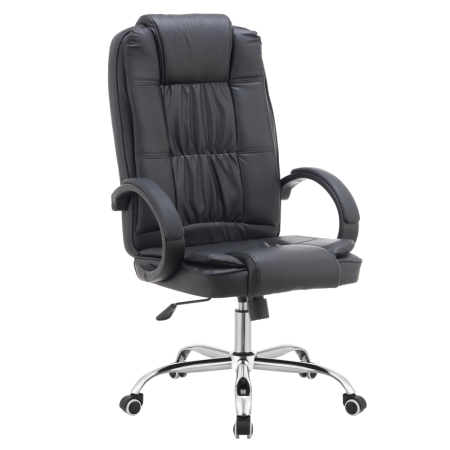 Mobilier Birou - Fotoliu de birou, piele ecologică neagră, MADOX NEW