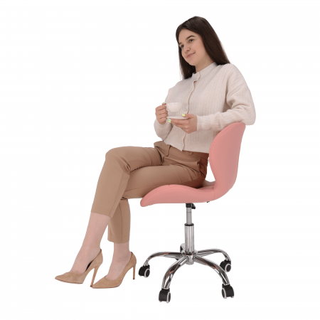 Fotoliu de birou, roz/crom, ARGUS NEW [10]