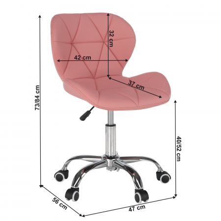 Fotoliu de birou, roz/crom, ARGUS NEW [14]